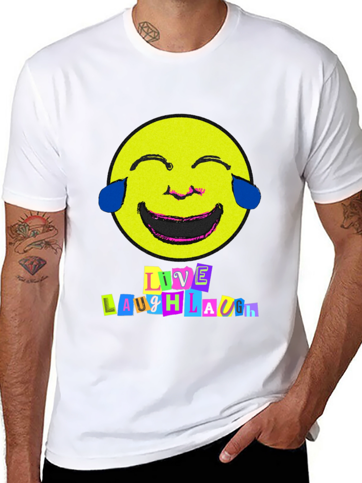 Live Laugh Laugh T-Shirt - Black Graphic Tee