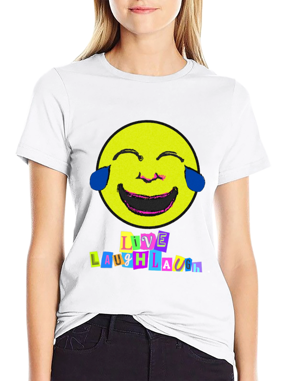 Live Laugh Laugh T-Shirt - Black Graphic Tee