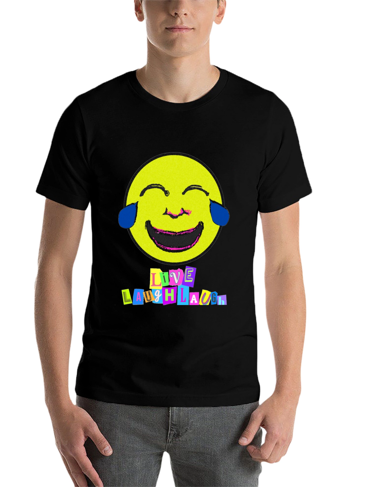 Live Laugh Laugh T-Shirt - Black Graphic Tee