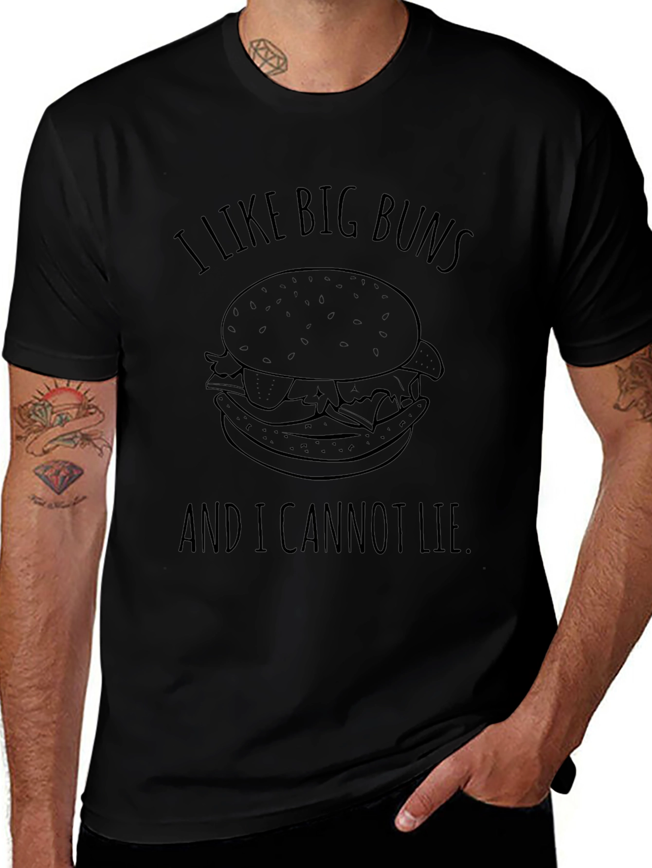 Big Buns Burger T-Shirt - Funny Graphic Tee