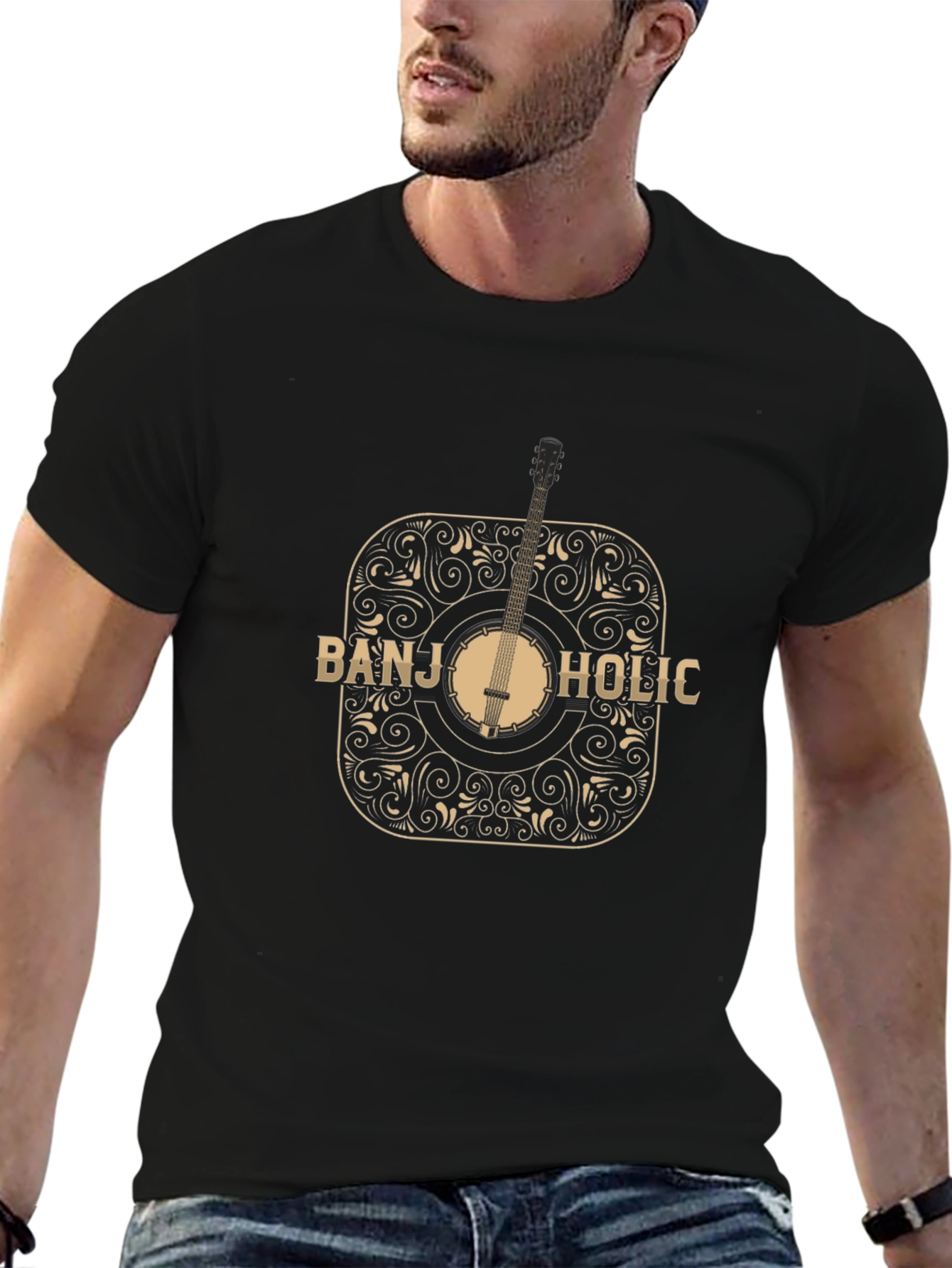 Banjo-Holic Black Graphic Tee