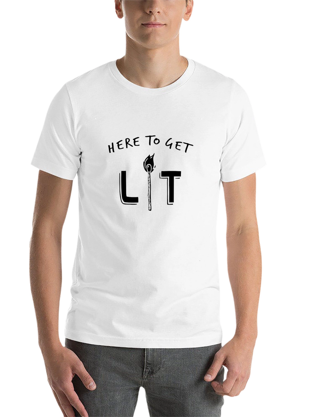 Here to Get Lit T-Shirt - Black Cotton Tee