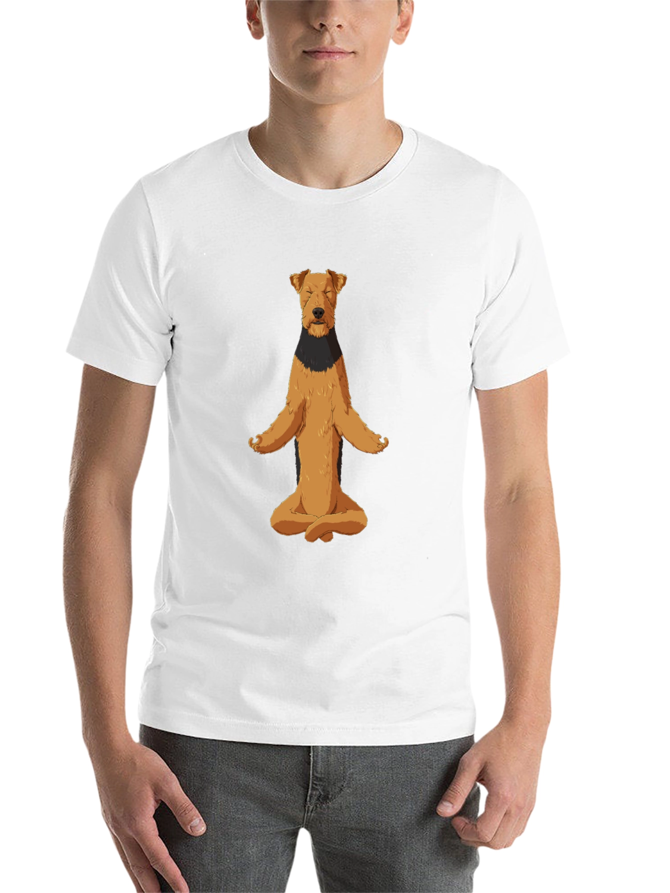 Meditating Dog Graphic Tee - Zen Vibes