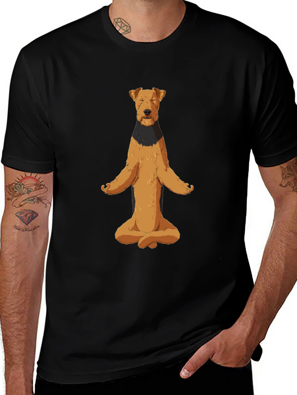 Meditating Dog Graphic Tee - Zen Vibes