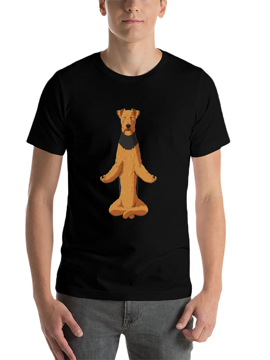 Meditating Dog Graphic Tee - Zen Vibes