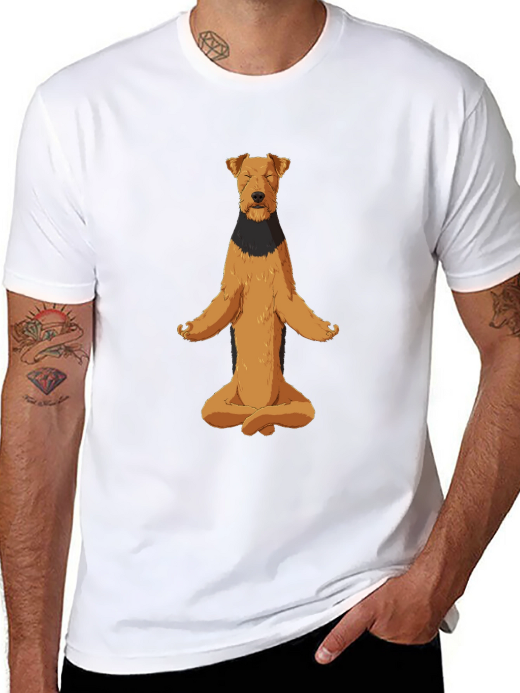 Meditating Dog Graphic Tee - Zen Vibes