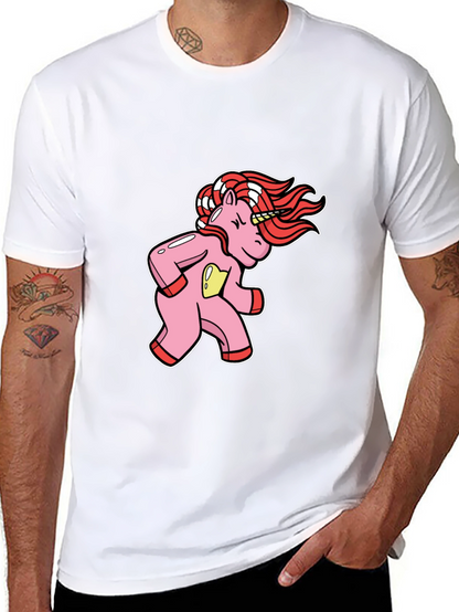 Unicorn Cartoon Graphic Black T-Shirt