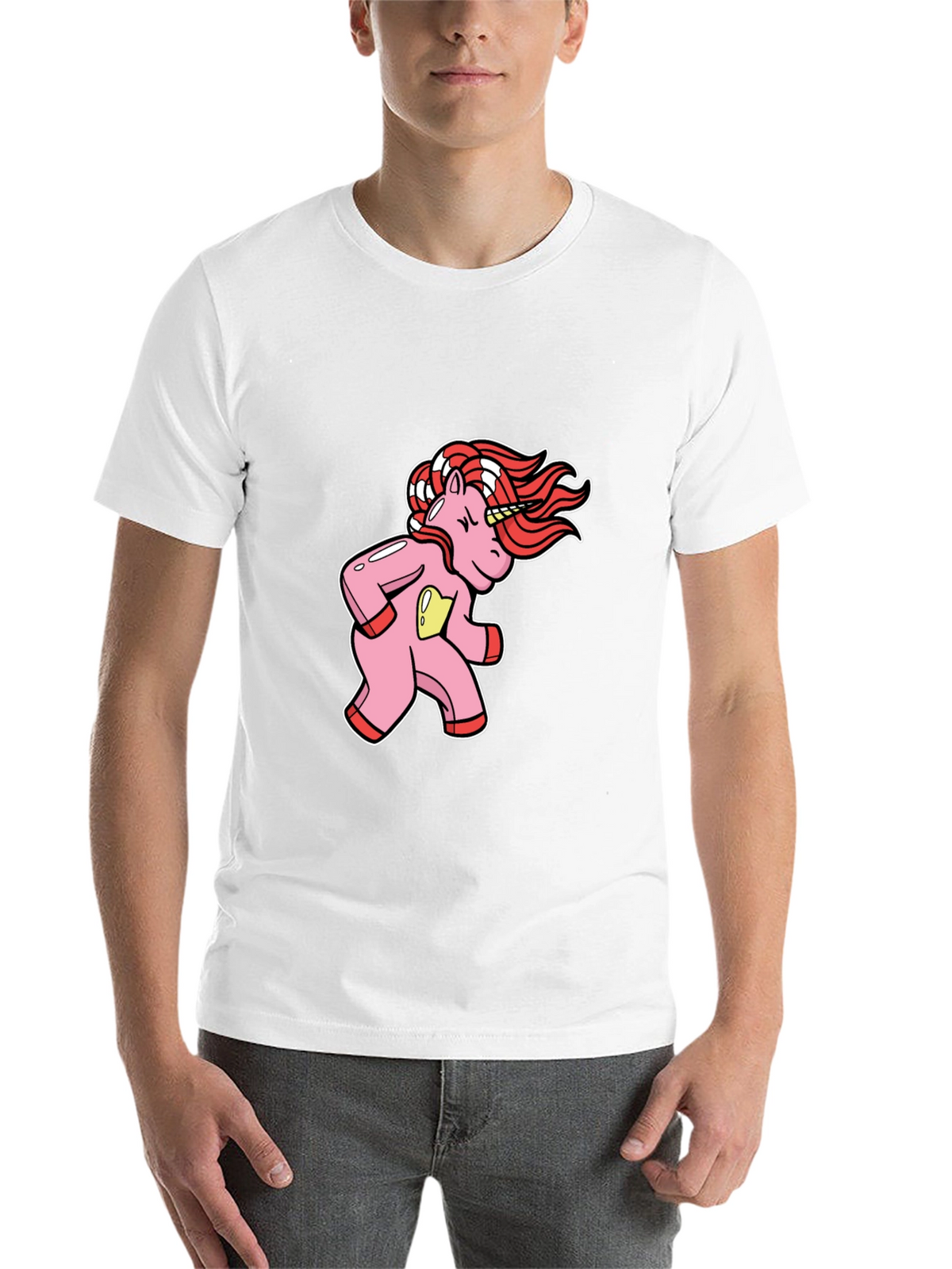 Unicorn Cartoon Graphic Black T-Shirt