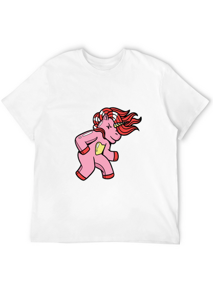 Unicorn Cartoon Graphic Black T-Shirt