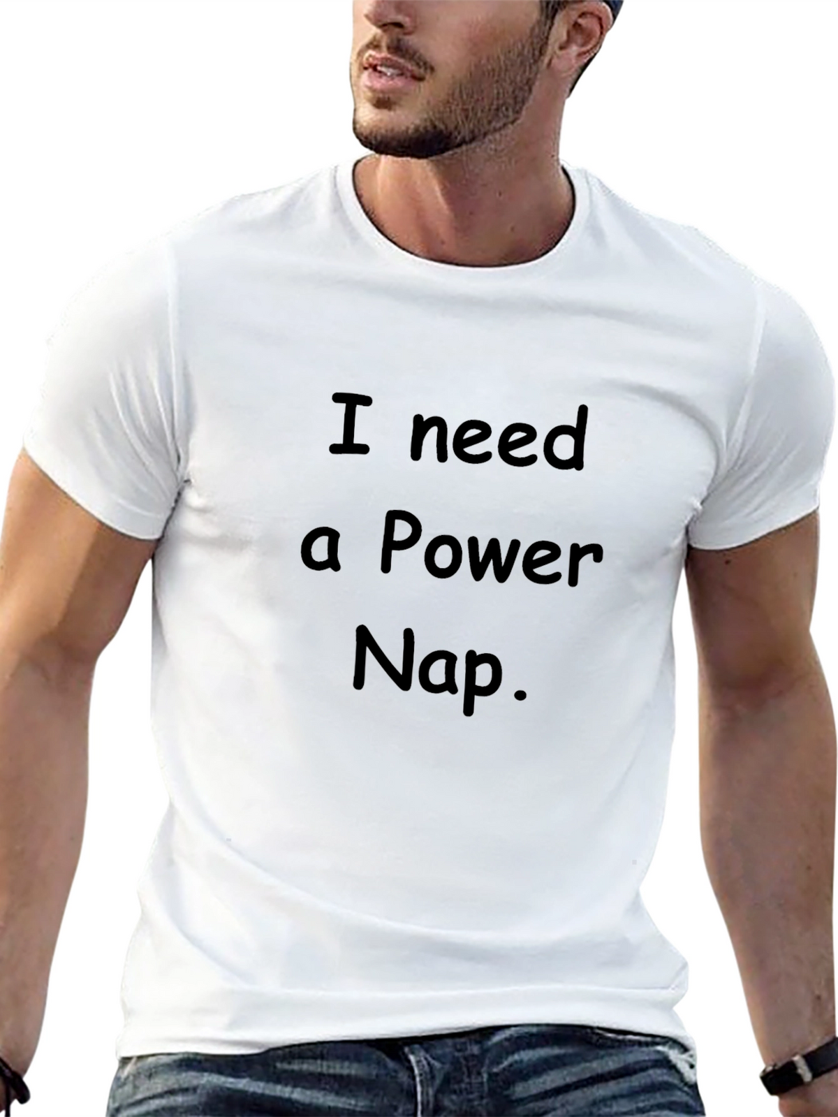 I Need a Power Nap. Mens Black Graphic T-Shirt