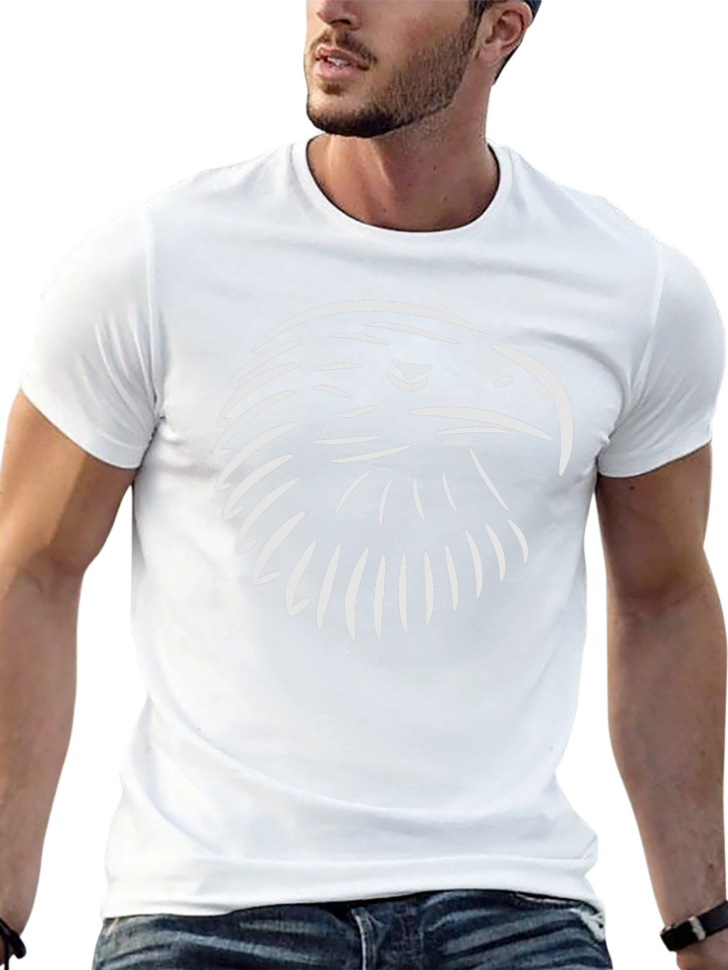 Black Eagle Head Graphic T-Shirt
