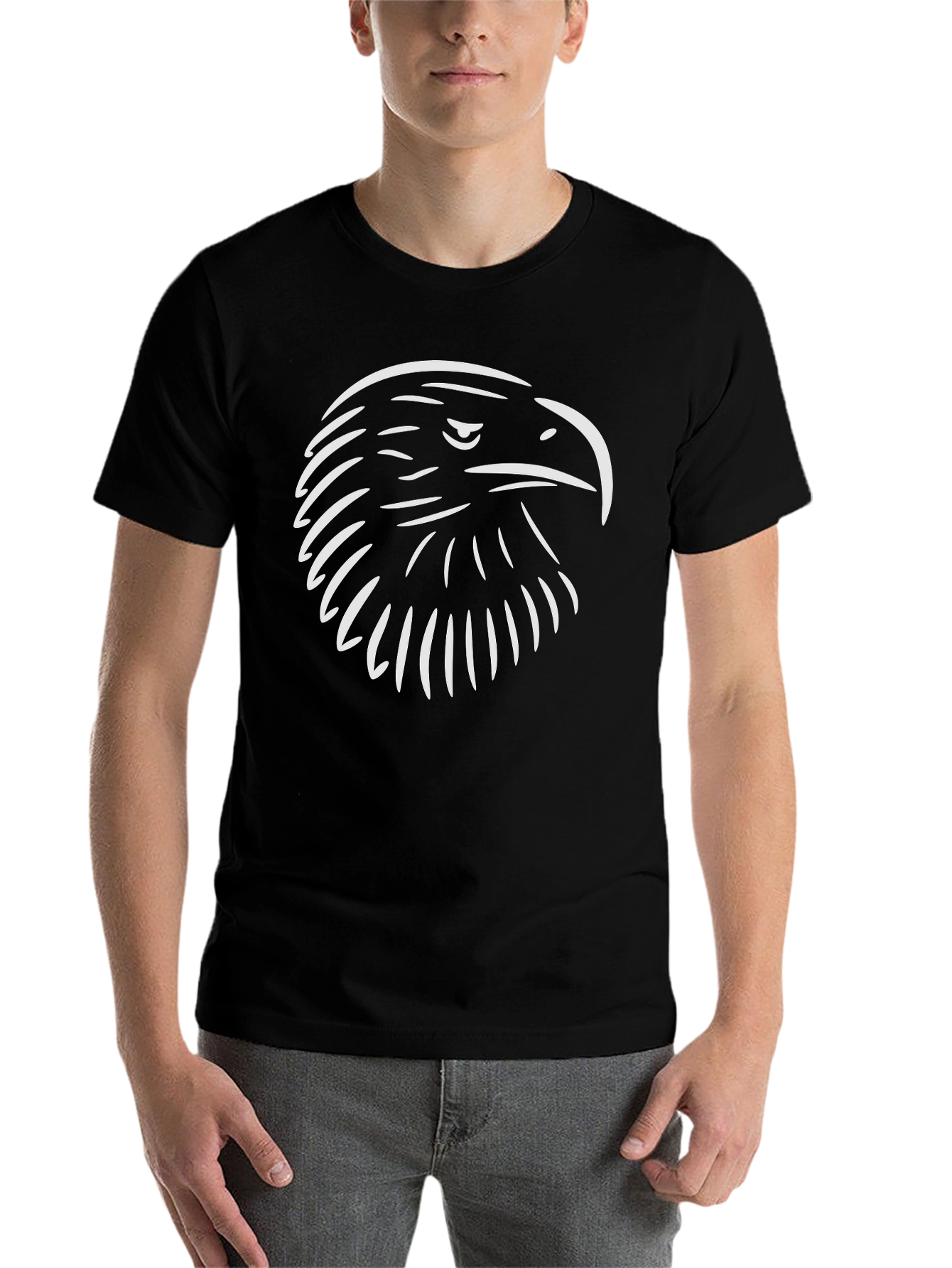 Black Eagle Head Graphic T-Shirt