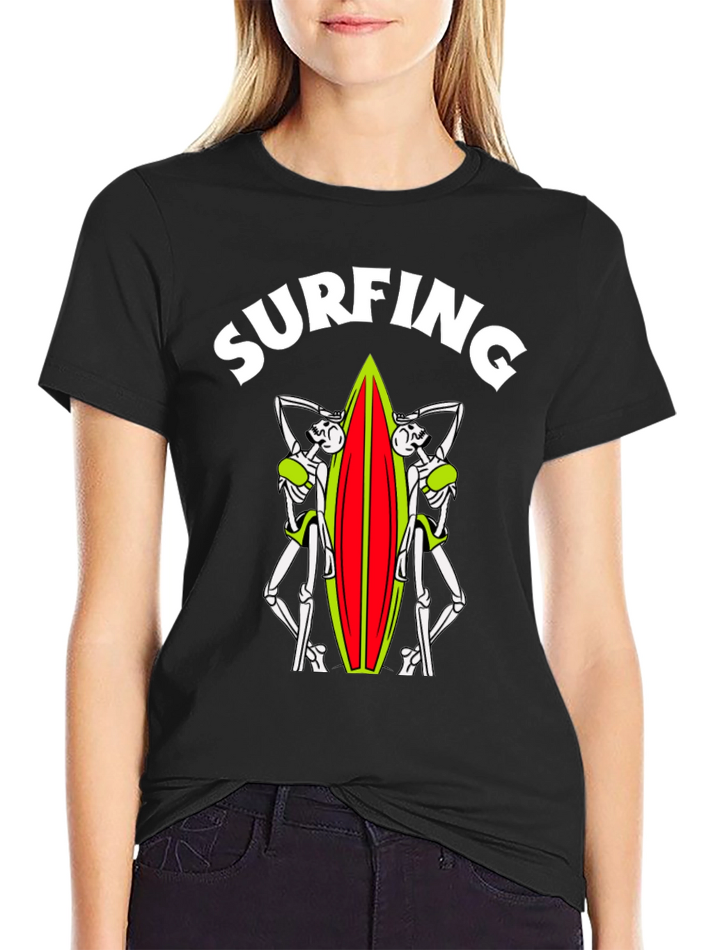 Skeleton Surfer T-Shirt - Ride the Afterlife!