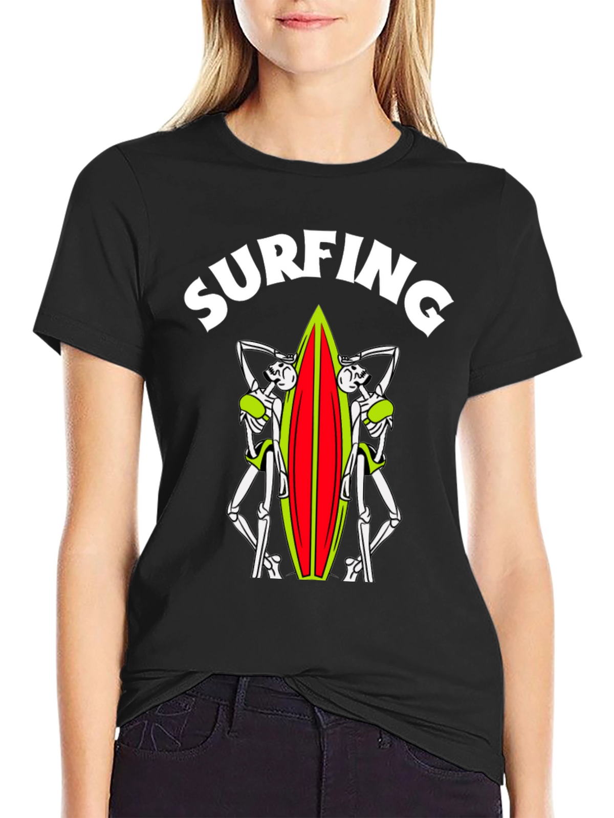 Skeleton Surfer T-Shirt - Ride the Afterlife!
