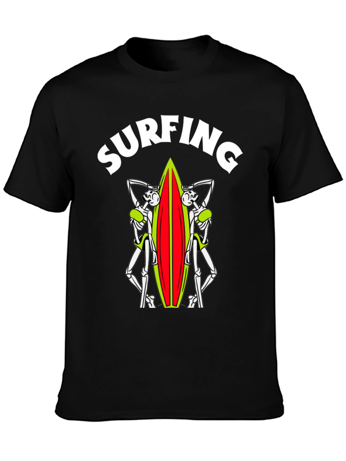 Skeleton Surfer T-Shirt - Ride the Afterlife!