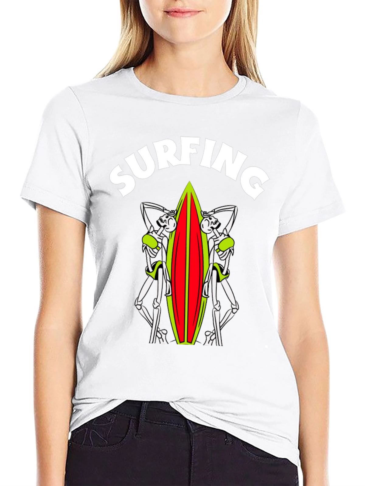 Skeleton Surfer T-Shirt - Ride the Afterlife!