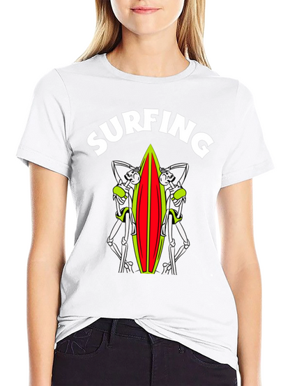 Skeleton Surfer T-Shirt - Ride the Afterlife!