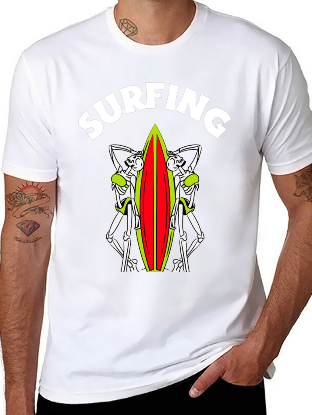 Skeleton Surfer T-Shirt - Ride the Afterlife!