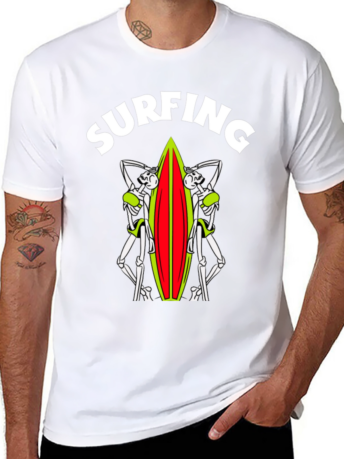 Skeleton Surfer T-Shirt - Ride the Afterlife!