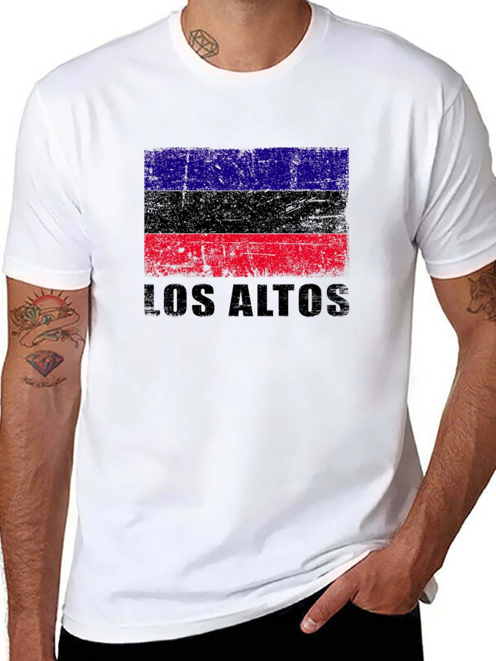 Los Altos Flag Graphic Black T-Shirt