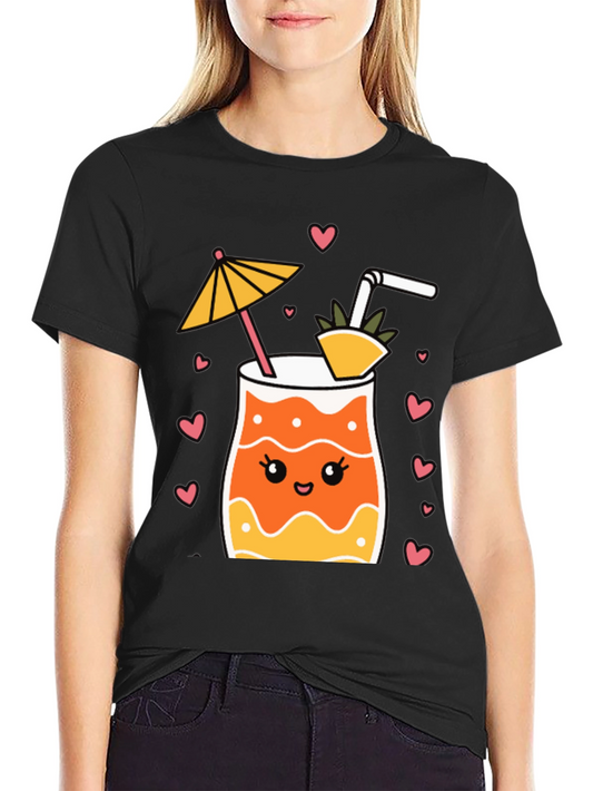 Cute Cocktail Graphic Tee - Summer Vibes!