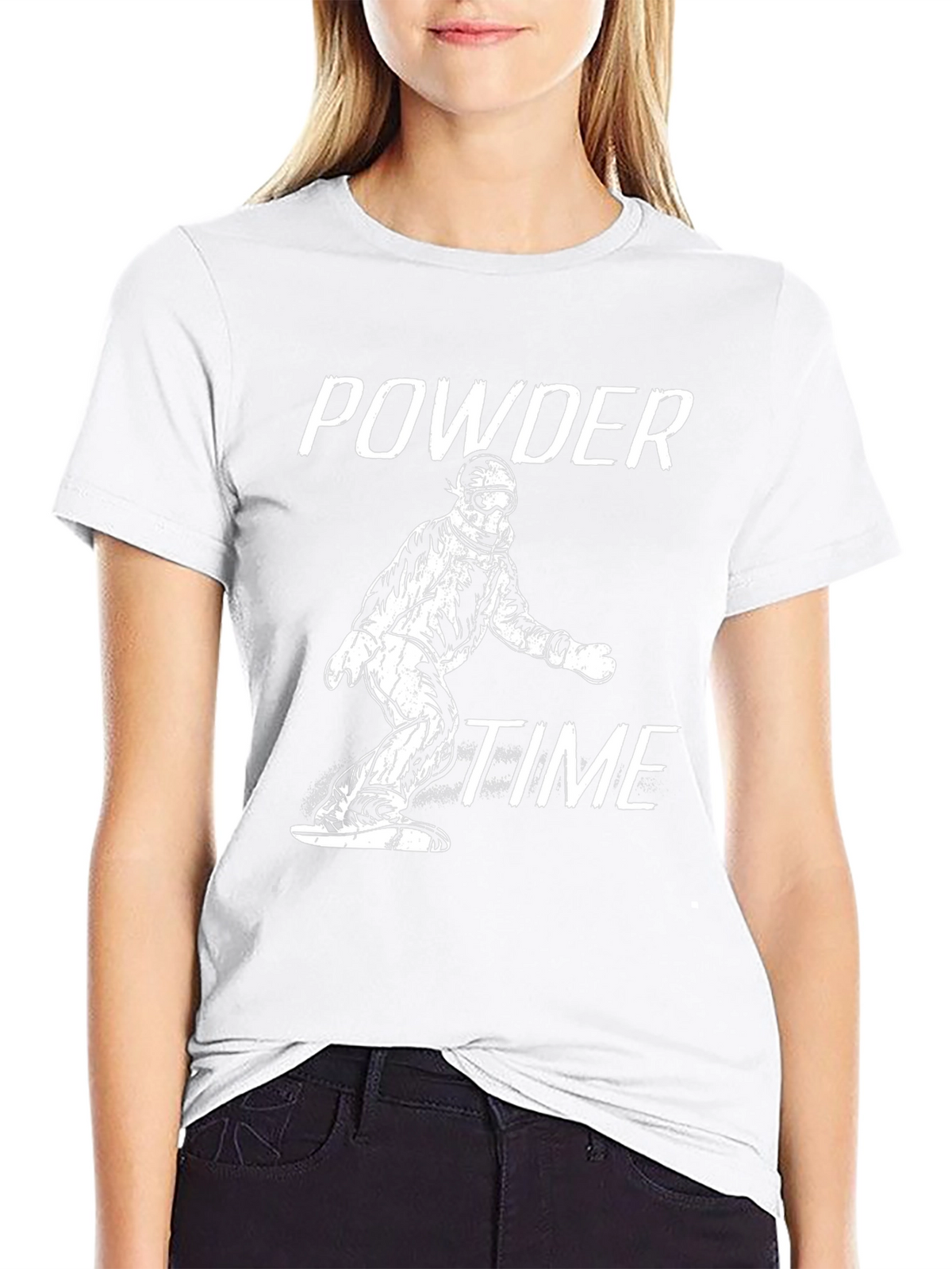 Powder Time Snowboard T-Shirt - Black Graphic Tee