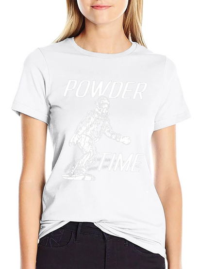 Powder Time Snowboard T-Shirt - Black Graphic Tee