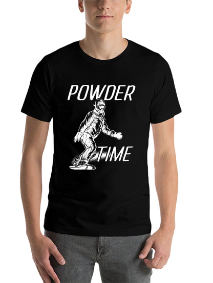Powder Time Snowboard T-Shirt - Black Graphic Tee