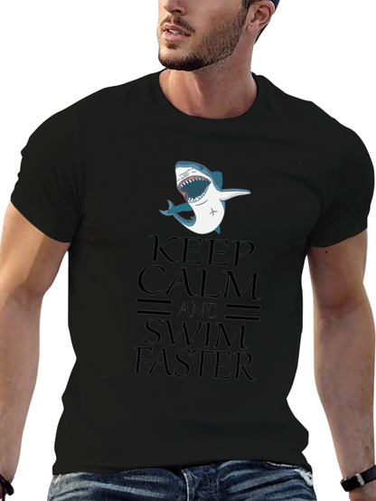 Keep Calm Shark Tee - Funny Novelty T-Shirt
