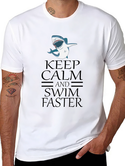 Keep Calm Shark Tee - Funny Novelty T-Shirt