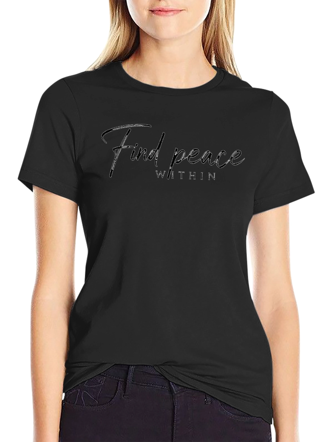 Find Peace Within Black Graphic Tee