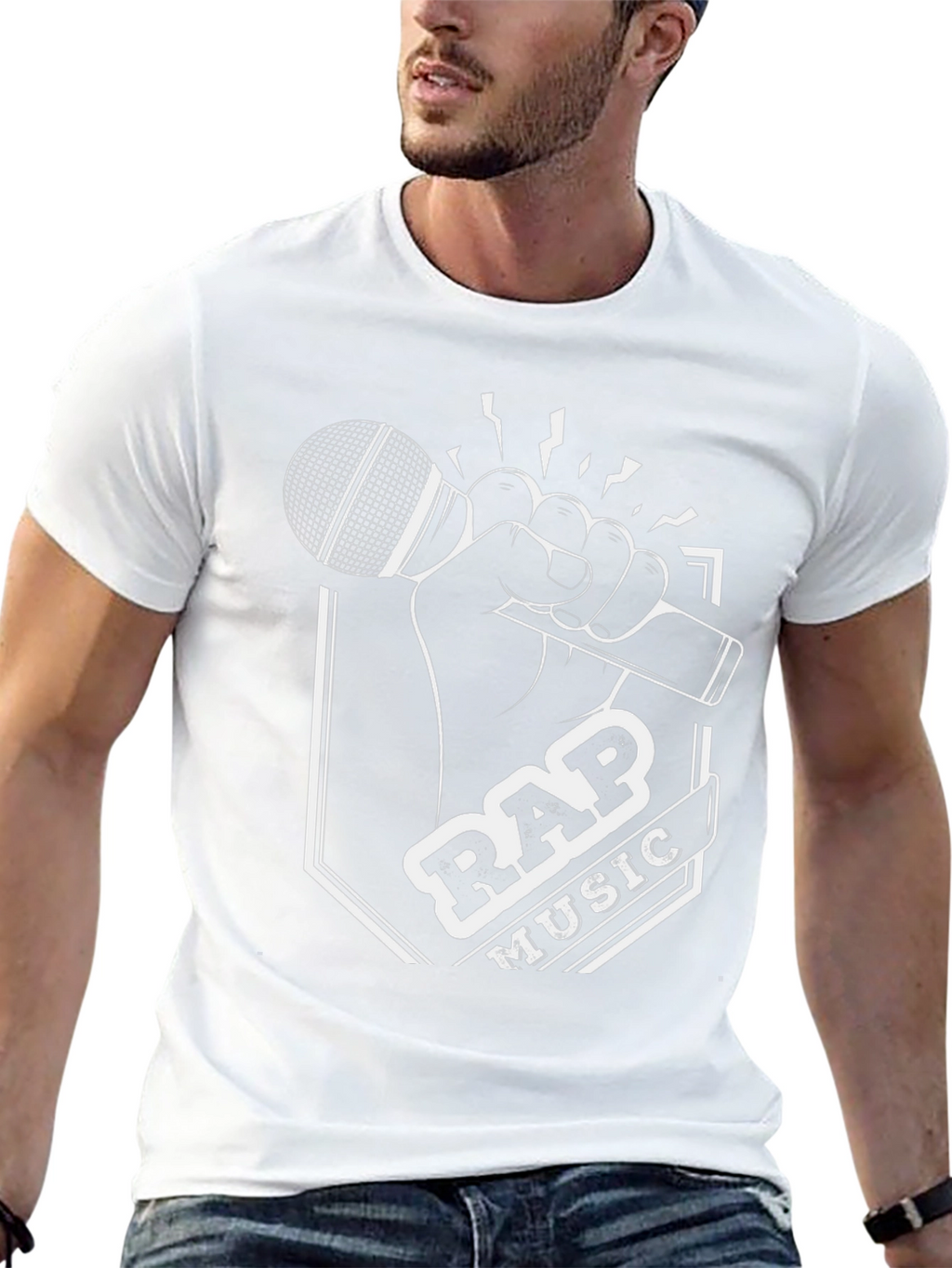 Rap Music Graphic T-Shirt - Black