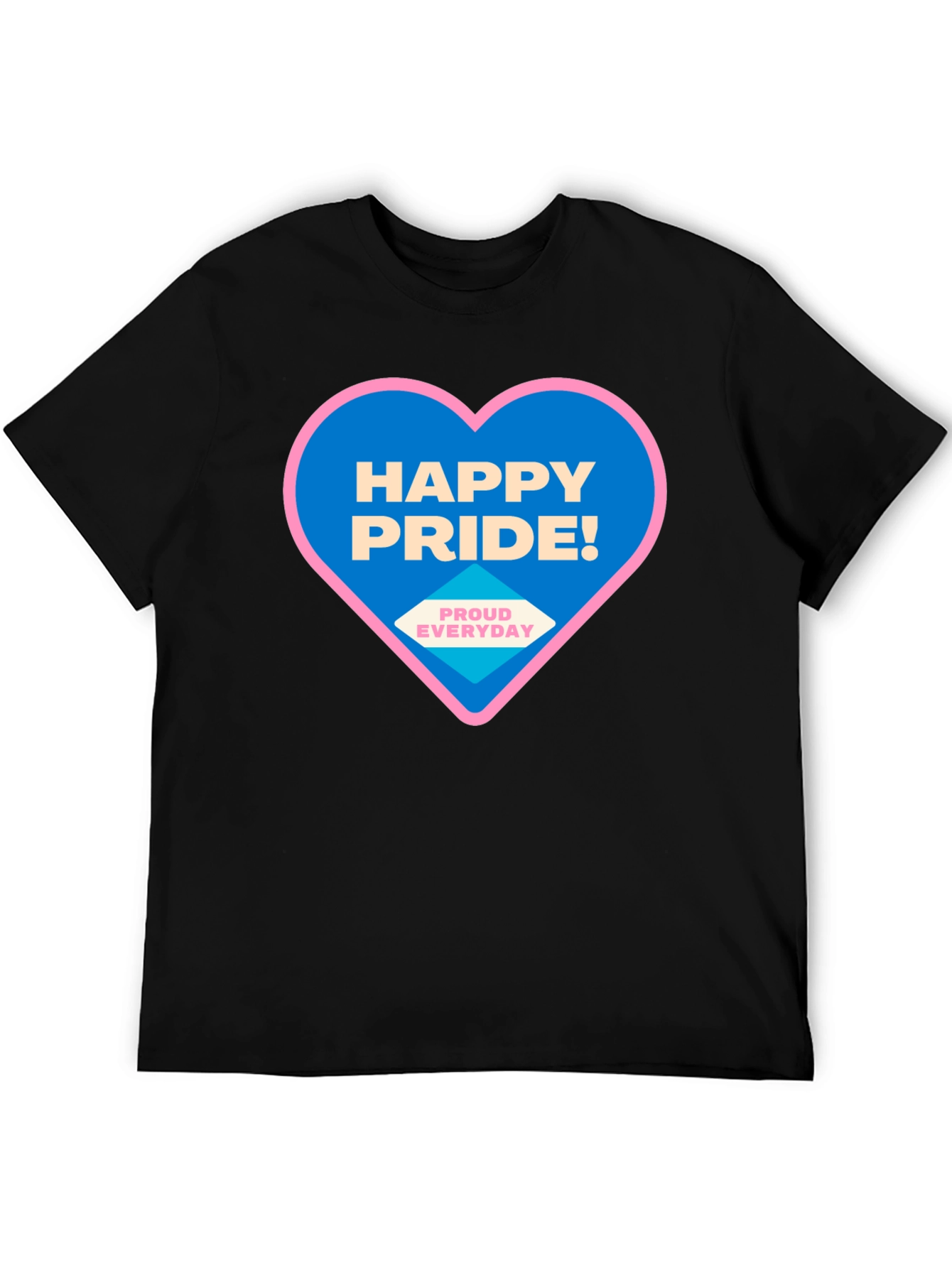 Happy Pride T-Shirt - Black Crew Neck