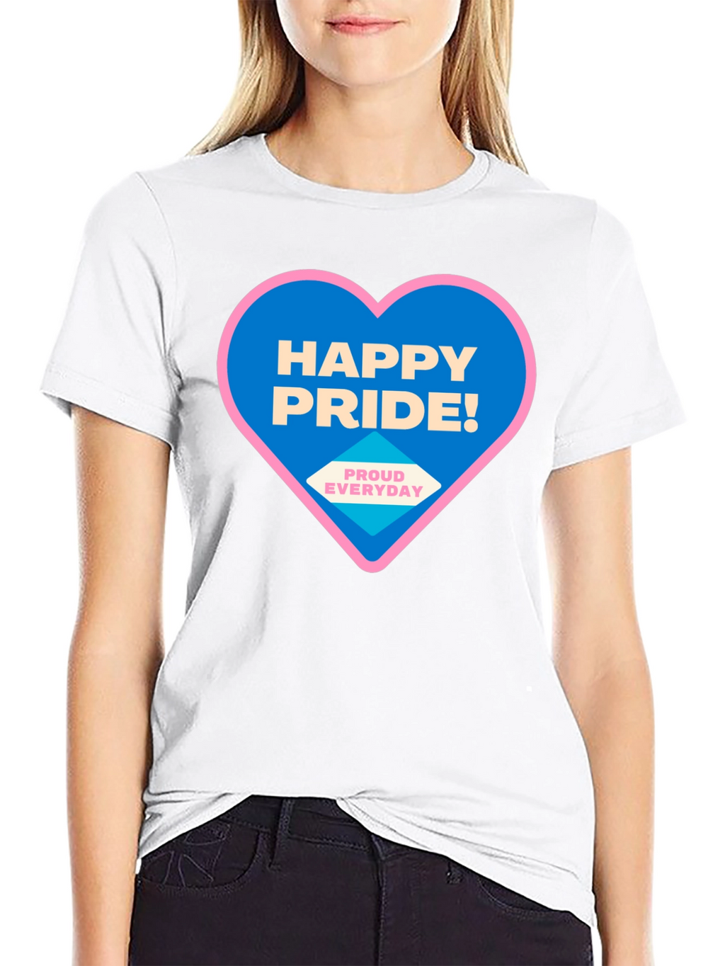Happy Pride T-Shirt - Black Crew Neck