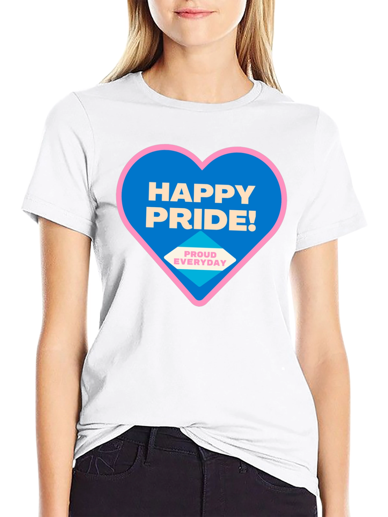 Happy Pride T-Shirt - Black Crew Neck