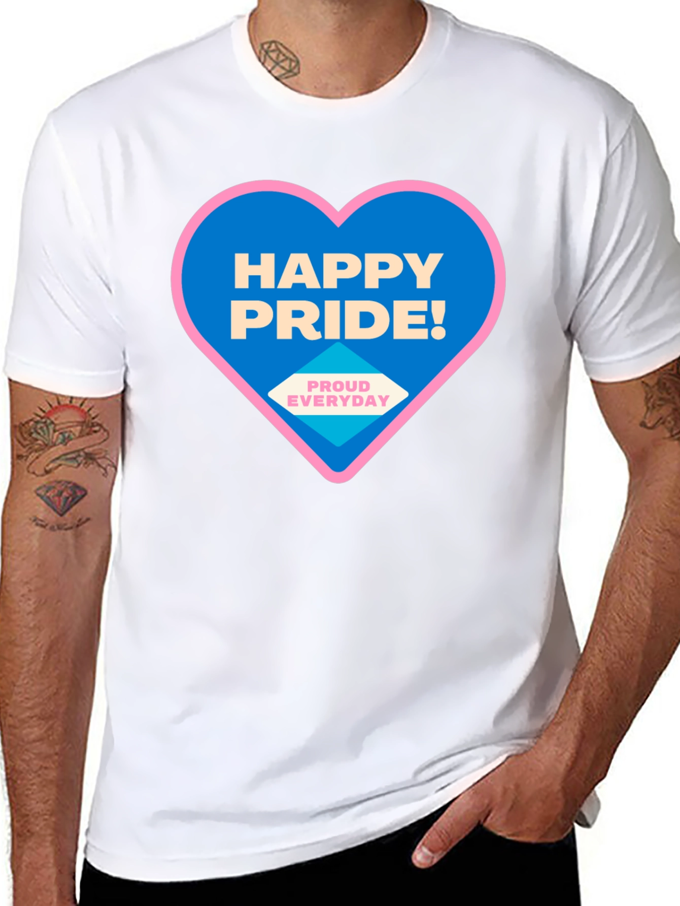 Happy Pride T-Shirt - Black Crew Neck