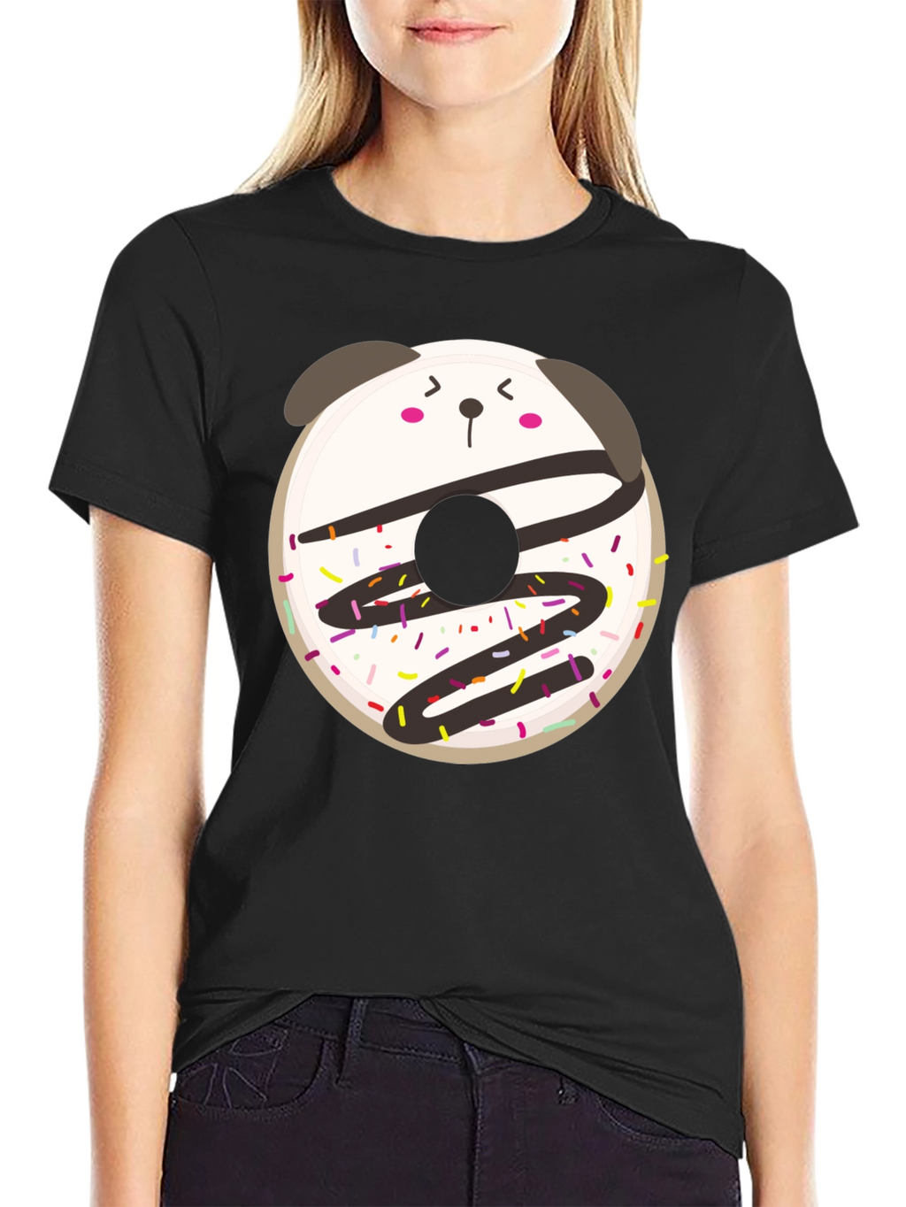 Cute Kawaii Donut Panda Graphic Tee