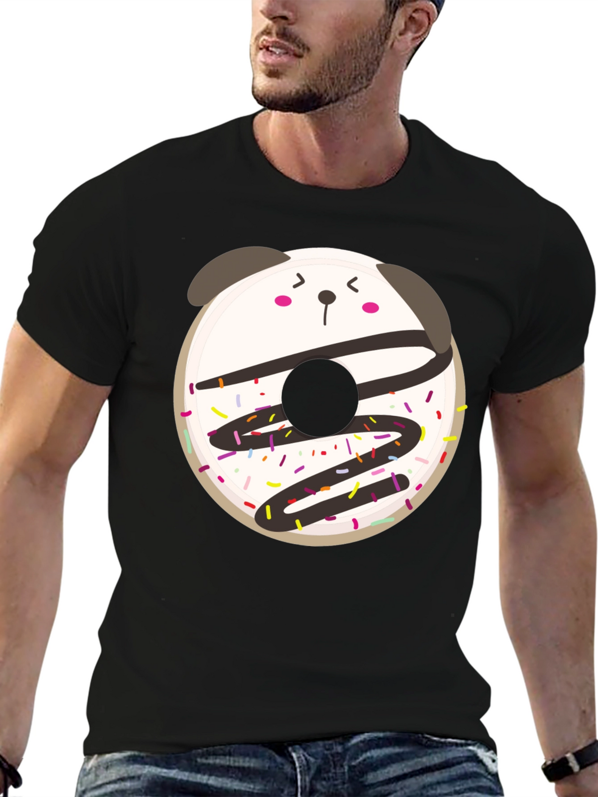 Cute Kawaii Donut Panda Graphic Tee