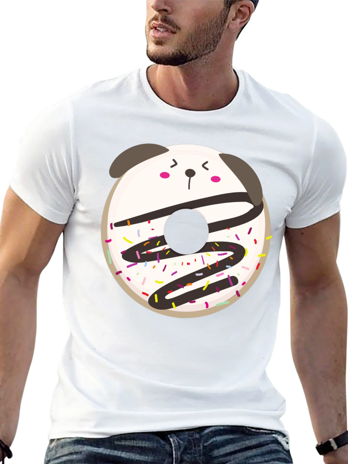 Cute Kawaii Donut Panda Graphic Tee