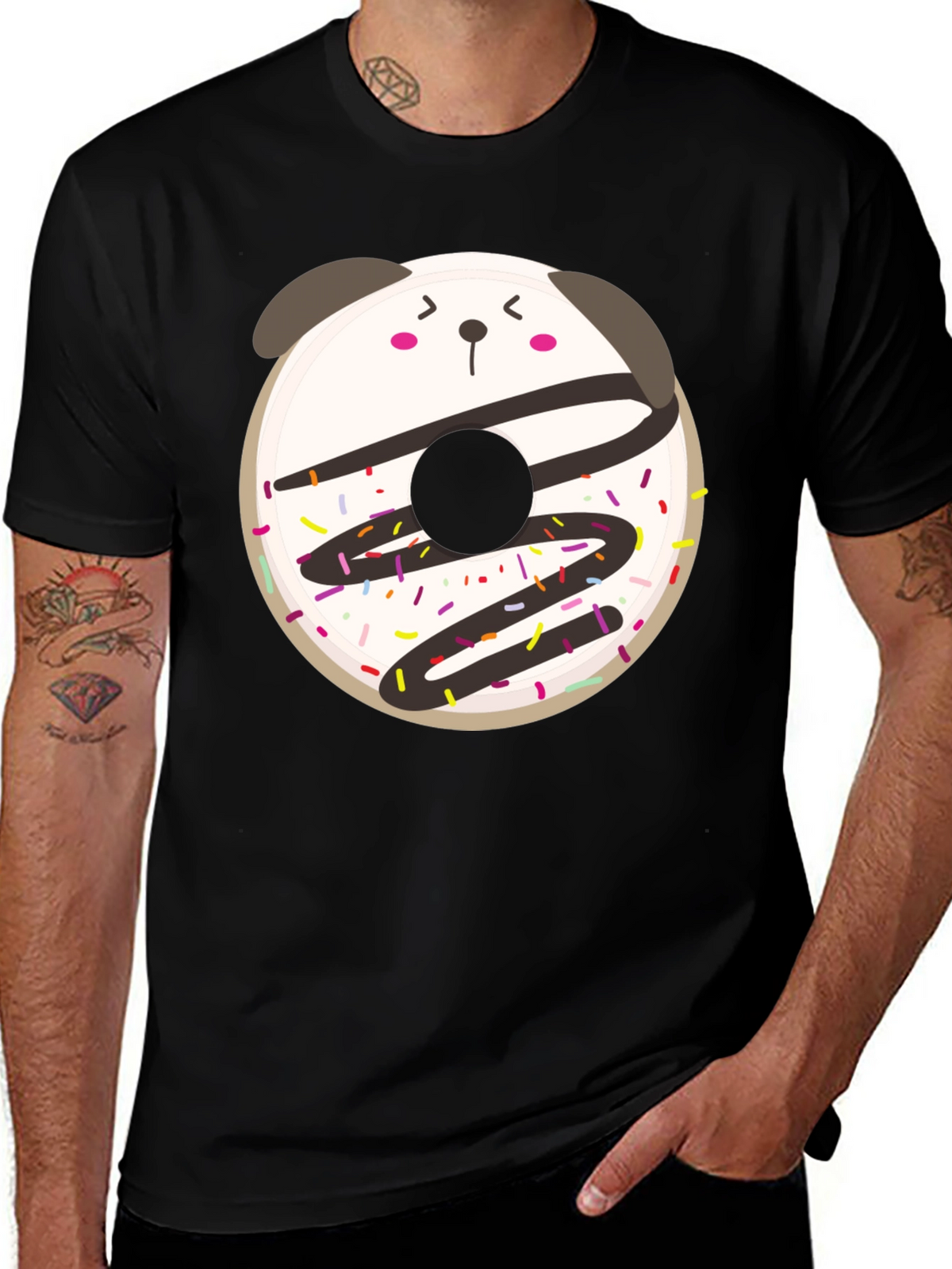 Cute Kawaii Donut Panda Graphic Tee