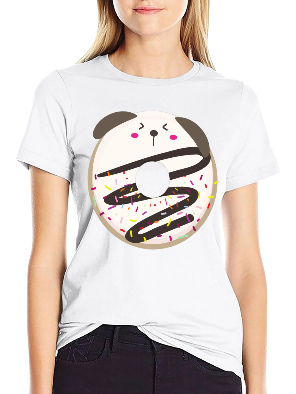 Cute Kawaii Donut Panda Graphic Tee