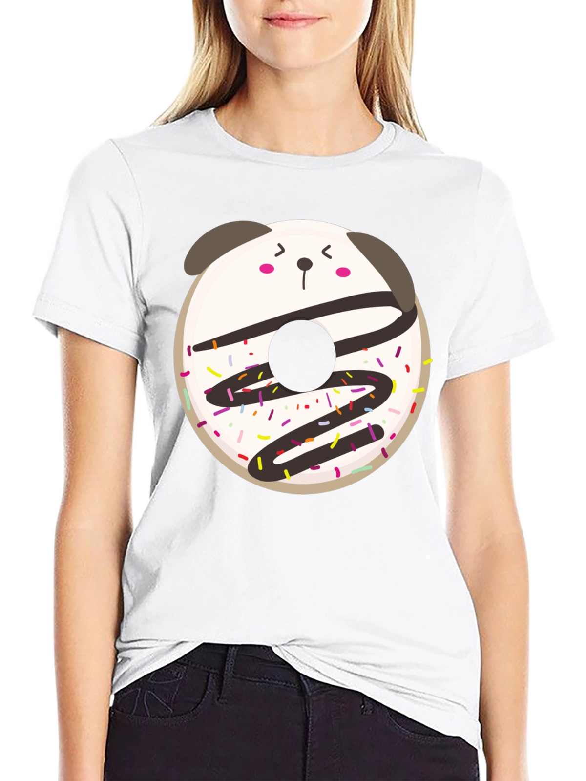 Cute Kawaii Donut Panda Graphic Tee