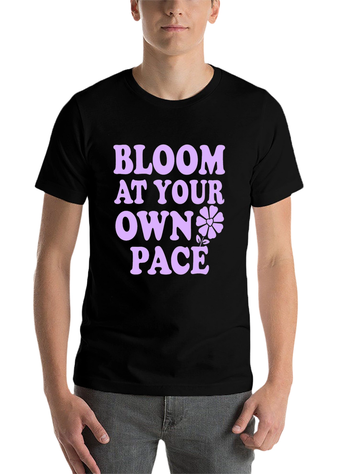 Bloom At Your Own Pace Black T-Shirt