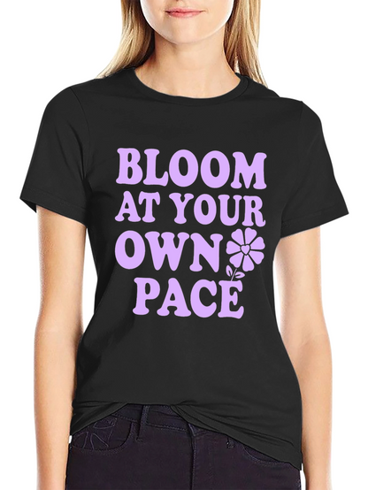 Bloom At Your Own Pace Black T-Shirt