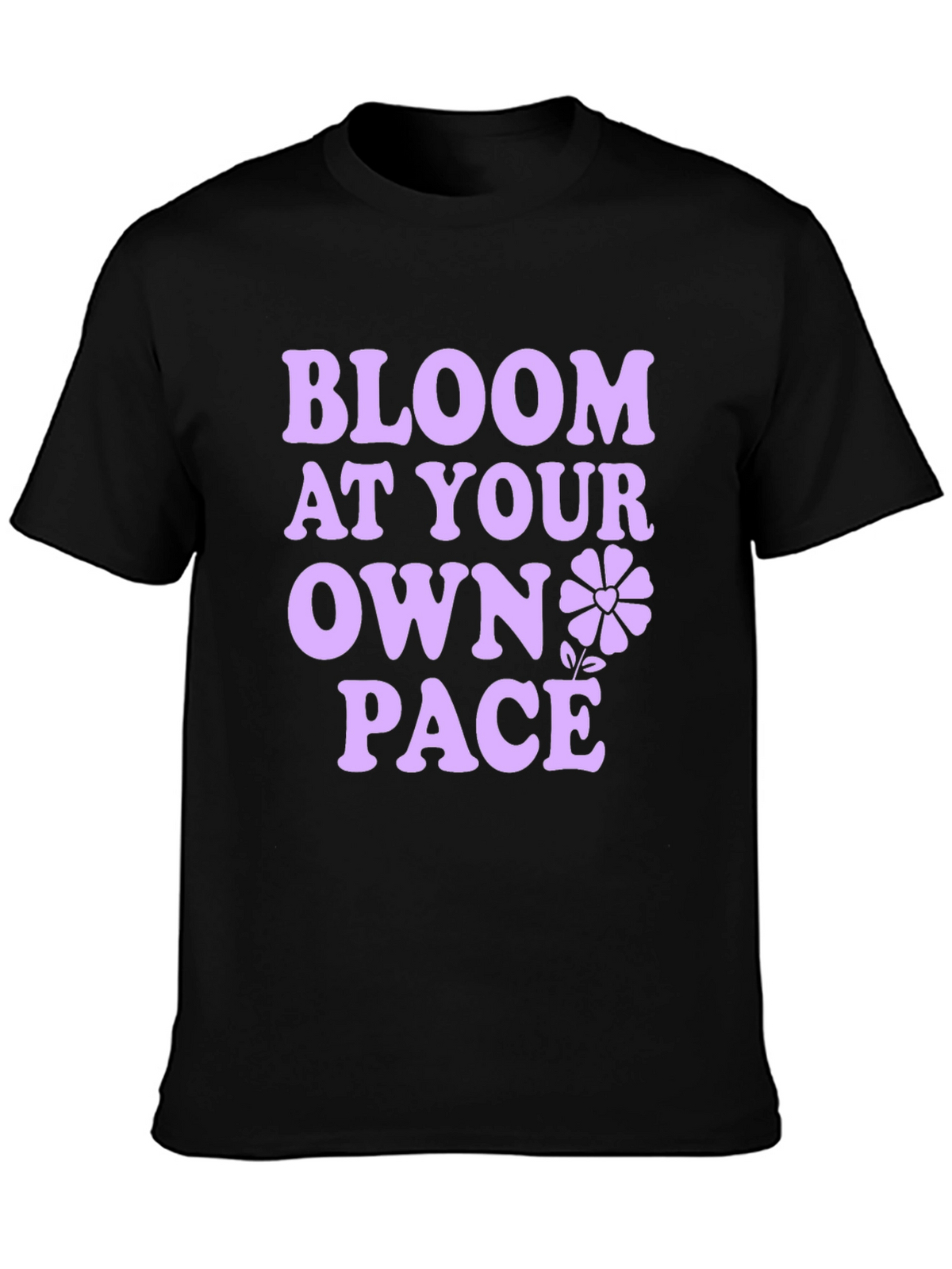 Bloom At Your Own Pace Black T-Shirt