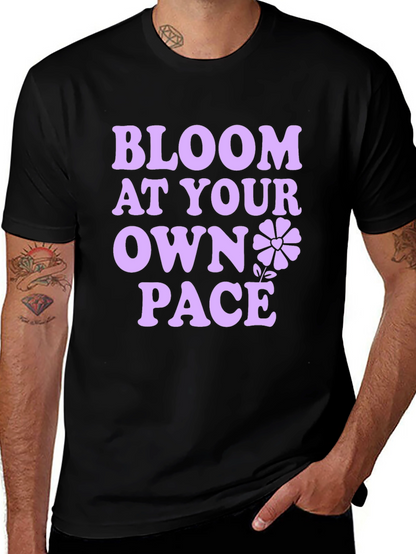 Bloom At Your Own Pace Black T-Shirt