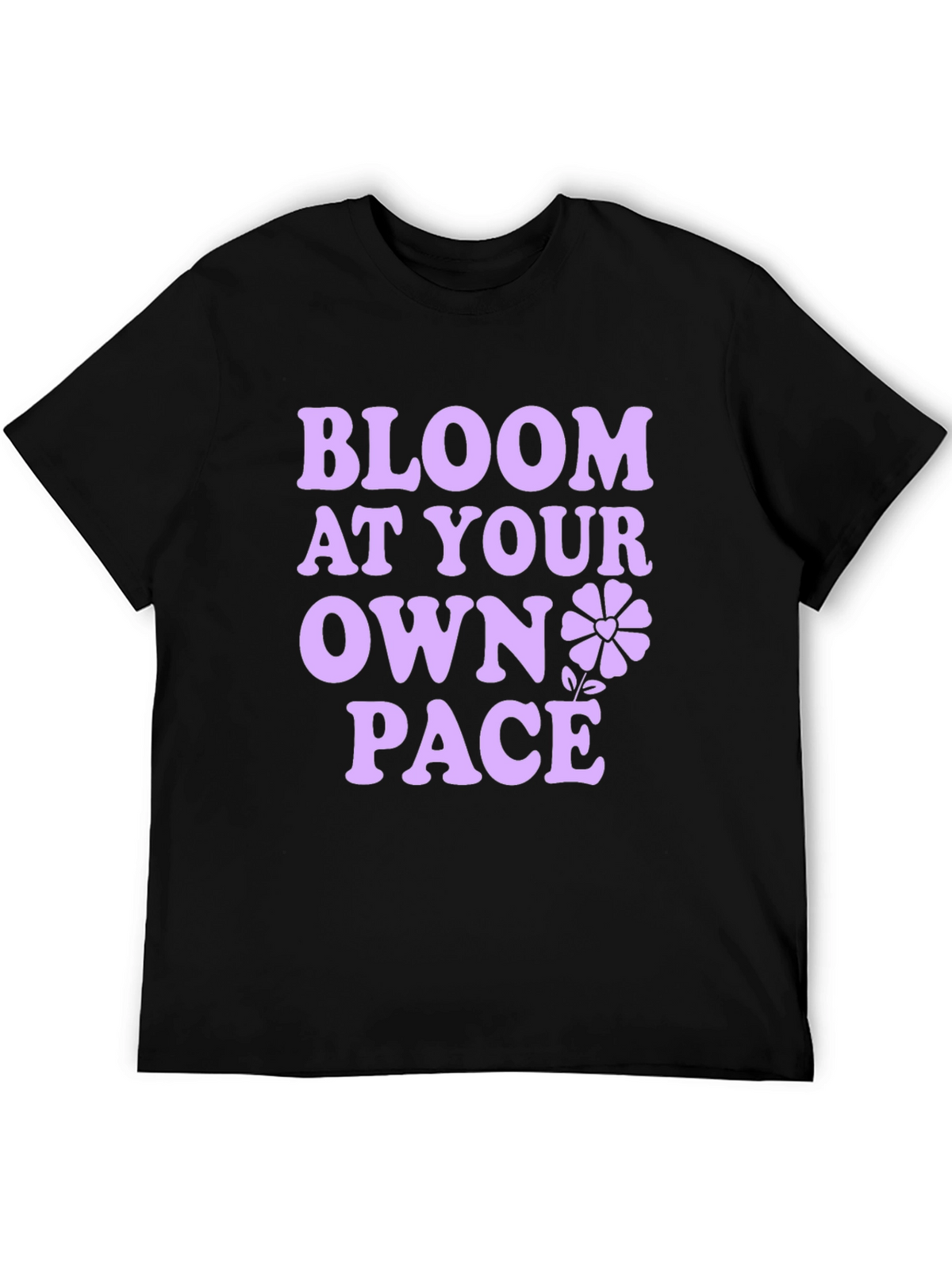 Bloom At Your Own Pace Black T-Shirt
