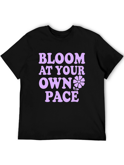 Bloom At Your Own Pace Black T-Shirt