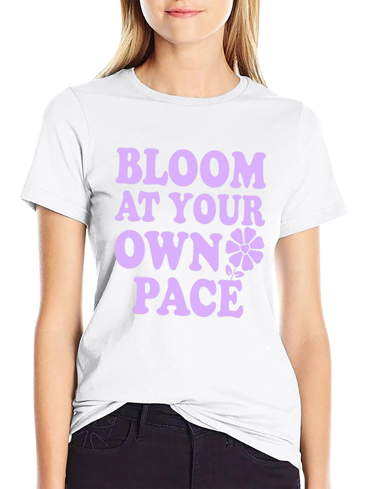 Bloom At Your Own Pace Black T-Shirt