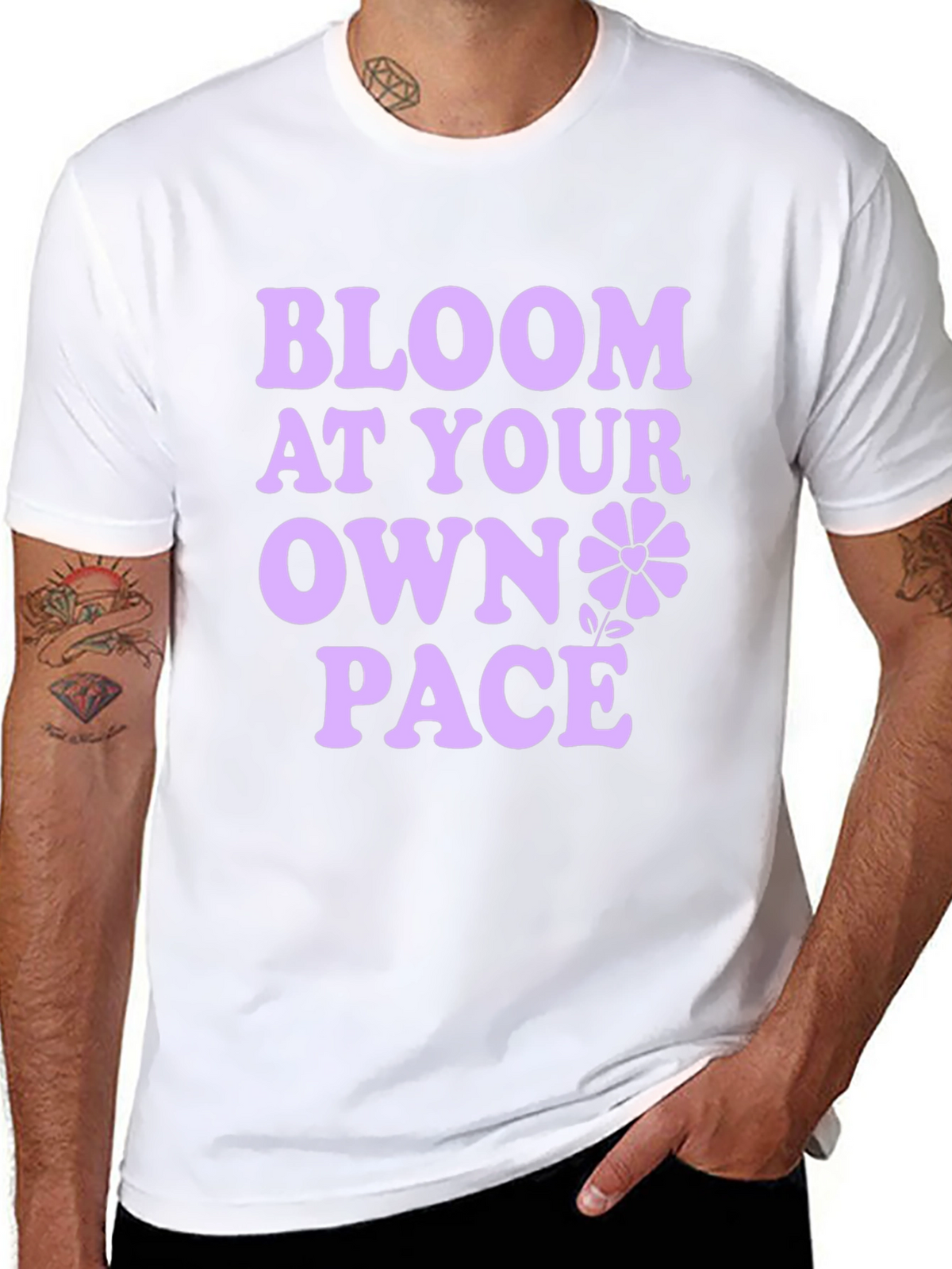 Bloom At Your Own Pace Black T-Shirt